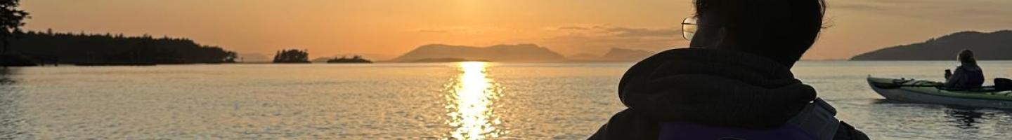 Photo from the back of a kayak